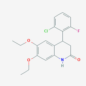 molecular formula C19H19ClFNO3 B4263072 4-(2-chloro-6-fluorophenyl)-6,7-diethoxy-3,4-dihydro-2(1H)-quinolinone 