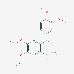 molecular formula C21H25NO5 B4263081 4-(3,4-dimethoxyphenyl)-6,7-diethoxy-3,4-dihydro-2(1H)-quinolinone 
