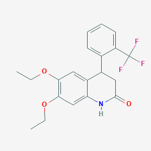 molecular formula C20H20F3NO3 B4263082 6,7-diethoxy-4-[2-(trifluoromethyl)phenyl]-3,4-dihydro-2(1H)-quinolinone 