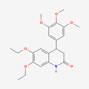 molecular formula C22H27NO6 B4263091 6,7-diethoxy-4-(3,4,5-trimethoxyphenyl)-3,4-dihydro-2(1H)-quinolinone 
