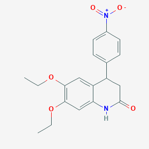 molecular formula C19H20N2O5 B4263098 6,7-diethoxy-4-(4-nitrophenyl)-3,4-dihydro-2(1H)-quinolinone 