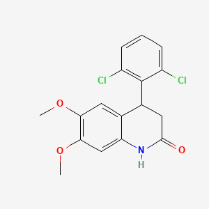 molecular formula C17H15Cl2NO3 B4263110 4-(2,6-dichlorophenyl)-6,7-dimethoxy-3,4-dihydro-2(1H)-quinolinone 