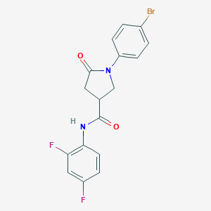 molecular formula C17H13BrF2N2O2 B426312 1-(4-bromophenyl)-N-(2,4-difluorophenyl)-5-oxopyrrolidine-3-carboxamide 