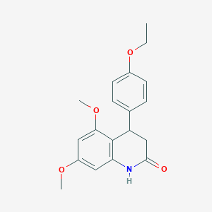 molecular formula C19H21NO4 B4263120 4-(4-ethoxyphenyl)-5,7-dimethoxy-3,4-dihydro-2(1H)-quinolinone 