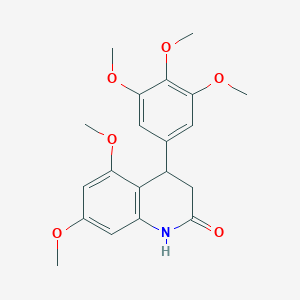 molecular formula C20H23NO6 B4263129 5,7-dimethoxy-4-(3,4,5-trimethoxyphenyl)-3,4-dihydro-2(1H)-quinolinone 