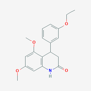 molecular formula C19H21NO4 B4263135 4-(3-ethoxyphenyl)-5,7-dimethoxy-3,4-dihydro-2(1H)-quinolinone 