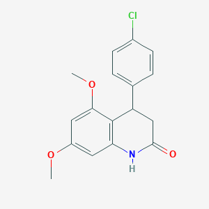 molecular formula C17H16ClNO3 B4263143 4-(4-chlorophenyl)-5,7-dimethoxy-3,4-dihydro-2(1H)-quinolinone 
