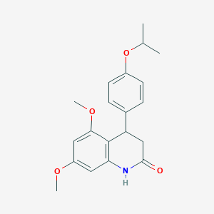 molecular formula C20H23NO4 B4263146 4-(4-isopropoxyphenyl)-5,7-dimethoxy-3,4-dihydro-2(1H)-quinolinone 
