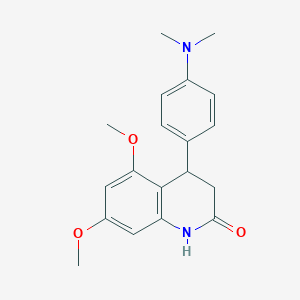 molecular formula C19H22N2O3 B4263162 4-[4-(dimethylamino)phenyl]-5,7-dimethoxy-3,4-dihydro-2(1H)-quinolinone 