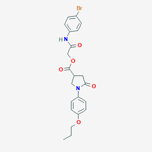 molecular formula C22H23BrN2O5 B426318 2-(4-Bromoanilino)-2-oxoethyl 5-oxo-1-(4-propoxyphenyl)-3-pyrrolidinecarboxylate 
