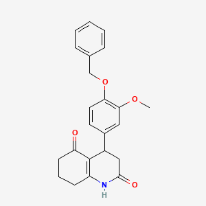 molecular formula C23H23NO4 B4263182 4-[4-(benzyloxy)-3-methoxyphenyl]-4,6,7,8-tetrahydro-2,5(1H,3H)-quinolinedione 