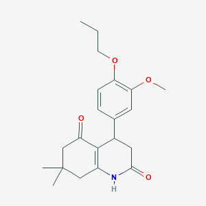 molecular formula C21H27NO4 B4263187 4-(3-methoxy-4-propoxyphenyl)-7,7-dimethyl-4,6,7,8-tetrahydro-2,5(1H,3H)-quinolinedione 