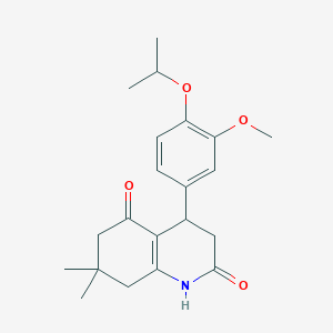 molecular formula C21H27NO4 B4263193 4-(4-isopropoxy-3-methoxyphenyl)-7,7-dimethyl-4,6,7,8-tetrahydro-2,5(1H,3H)-quinolinedione 