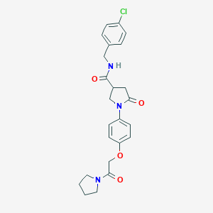 molecular formula C24H26ClN3O4 B426320 N-(4-chlorobenzyl)-5-oxo-1-{4-[2-oxo-2-(pyrrolidin-1-yl)ethoxy]phenyl}pyrrolidine-3-carboxamide 