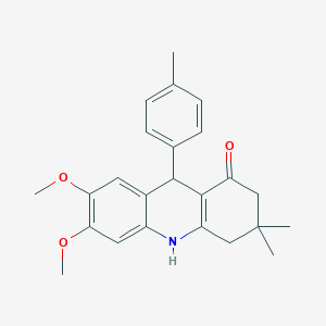 molecular formula C24H27NO3 B4263223 6,7-dimethoxy-3,3-dimethyl-9-(4-methylphenyl)-3,4,9,10-tetrahydro-1(2H)-acridinone 