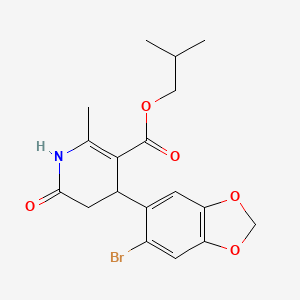 molecular formula C18H20BrNO5 B4263248 isobutyl 4-(6-bromo-1,3-benzodioxol-5-yl)-2-methyl-6-oxo-1,4,5,6-tetrahydro-3-pyridinecarboxylate 