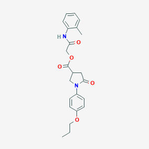 molecular formula C23H26N2O5 B426325 2-[(2-Methylphenyl)amino]-2-oxoethyl 5-oxo-1-(4-propoxyphenyl)pyrrolidine-3-carboxylate 