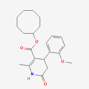 molecular formula C22H29NO4 B4263253 cyclooctyl 4-(2-methoxyphenyl)-2-methyl-6-oxo-1,4,5,6-tetrahydro-3-pyridinecarboxylate 