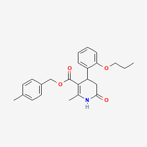 molecular formula C24H27NO4 B4263254 4-methylbenzyl 2-methyl-6-oxo-4-(2-propoxyphenyl)-1,4,5,6-tetrahydro-3-pyridinecarboxylate 