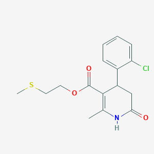 molecular formula C16H18ClNO3S B4263265 2-(methylthio)ethyl 4-(2-chlorophenyl)-2-methyl-6-oxo-1,4,5,6-tetrahydro-3-pyridinecarboxylate 