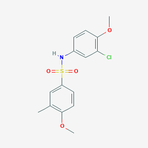 molecular formula C15H16ClNO4S B426327 N-(3-chloro-4-methoxyphenyl)-4-methoxy-3-methylbenzenesulfonamide 
