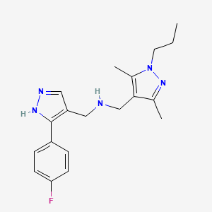 molecular formula C19H24FN5 B4263270 1-(3,5-dimethyl-1-propyl-1H-pyrazol-4-yl)-N-{[3-(4-fluorophenyl)-1H-pyrazol-4-yl]methyl}methanamine 