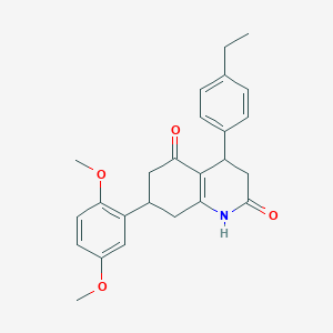 molecular formula C25H27NO4 B4263275 7-(2,5-dimethoxyphenyl)-4-(4-ethylphenyl)-4,6,7,8-tetrahydro-2,5(1H,3H)-quinolinedione 