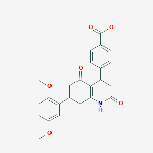 molecular formula C25H25NO6 B4263276 methyl 4-[7-(2,5-dimethoxyphenyl)-2,5-dioxo-1,2,3,4,5,6,7,8-octahydro-4-quinolinyl]benzoate 