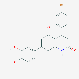 molecular formula C23H22BrNO4 B4263283 4-(4-bromophenyl)-7-(3,4-dimethoxyphenyl)-4,6,7,8-tetrahydro-2,5(1H,3H)-quinolinedione 