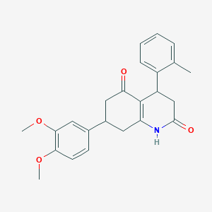 molecular formula C24H25NO4 B4263289 7-(3,4-dimethoxyphenyl)-4-(2-methylphenyl)-4,6,7,8-tetrahydro-2,5(1H,3H)-quinolinedione 