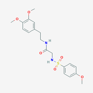 molecular formula C19H24N2O6S B426329 N-[2-(3,4-dimethoxyphenyl)ethyl]-2-{[(4-methoxyphenyl)sulfonyl]amino}acetamide 