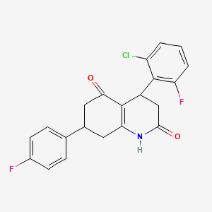 molecular formula C21H16ClF2NO2 B4263296 4-(2-chloro-6-fluorophenyl)-7-(4-fluorophenyl)-4,6,7,8-tetrahydro-2,5(1H,3H)-quinolinedione 