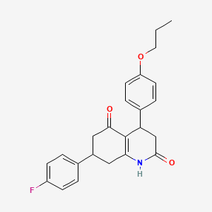 molecular formula C24H24FNO3 B4263303 7-(4-fluorophenyl)-4-(4-propoxyphenyl)-4,6,7,8-tetrahydro-2,5(1H,3H)-quinolinedione 