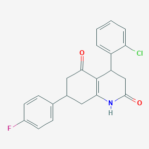 molecular formula C21H17ClFNO2 B4263308 4-(2-chlorophenyl)-7-(4-fluorophenyl)-4,6,7,8-tetrahydro-2,5(1H,3H)-quinolinedione 