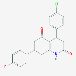 molecular formula C21H17ClFNO2 B4263314 4-(4-chlorophenyl)-7-(4-fluorophenyl)-4,6,7,8-tetrahydro-2,5(1H,3H)-quinolinedione 
