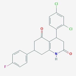 molecular formula C21H16Cl2FNO2 B4263315 4-(2,4-dichlorophenyl)-7-(4-fluorophenyl)-4,6,7,8-tetrahydro-2,5(1H,3H)-quinolinedione 