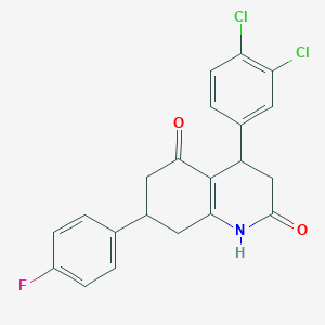 molecular formula C21H16Cl2FNO2 B4263316 4-(3,4-dichlorophenyl)-7-(4-fluorophenyl)-4,6,7,8-tetrahydro-2,5(1H,3H)-quinolinedione 