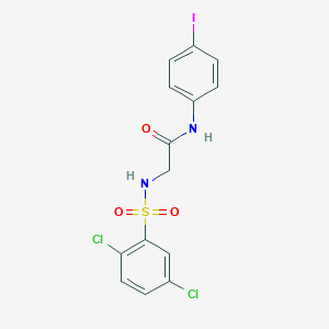 molecular formula C14H11Cl2IN2O3S B426332 2-{[(2,5-dichlorophenyl)sulfonyl]amino}-N-(4-iodophenyl)acetamide 