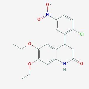 molecular formula C19H19ClN2O5 B4263324 4-(2-chloro-5-nitrophenyl)-6,7-diethoxy-3,4-dihydro-2(1H)-quinolinone 