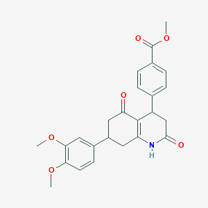 molecular formula C25H25NO6 B4263327 methyl 4-[7-(3,4-dimethoxyphenyl)-2,5-dioxo-1,2,3,4,5,6,7,8-octahydro-4-quinolinyl]benzoate 