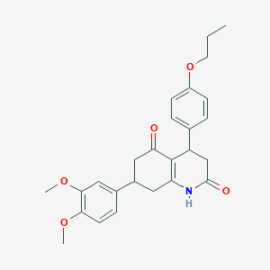 molecular formula C26H29NO5 B4263329 7-(3,4-dimethoxyphenyl)-4-(4-propoxyphenyl)-4,6,7,8-tetrahydro-2,5(1H,3H)-quinolinedione 