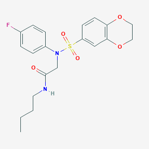 molecular formula C20H23FN2O5S B426333 N-butyl-2-[(2,3-dihydro-1,4-benzodioxin-6-ylsulfonyl)-4-fluoroanilino]acetamide CAS No. 577990-75-1