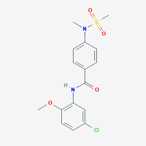 molecular formula C16H17ClN2O4S B426334 N-(5-chloro-2-methoxyphenyl)-4-[methyl(methylsulfonyl)amino]benzamide 