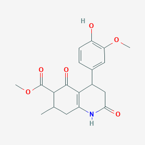 molecular formula C19H21NO6 B4263354 methyl 4-(4-hydroxy-3-methoxyphenyl)-7-methyl-2,5-dioxo-1,2,3,4,5,6,7,8-octahydro-6-quinolinecarboxylate 