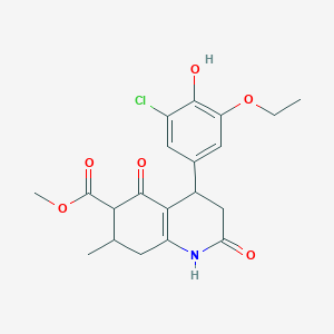 molecular formula C20H22ClNO6 B4263361 methyl 4-(3-chloro-5-ethoxy-4-hydroxyphenyl)-7-methyl-2,5-dioxo-1,2,3,4,5,6,7,8-octahydro-6-quinolinecarboxylate 
