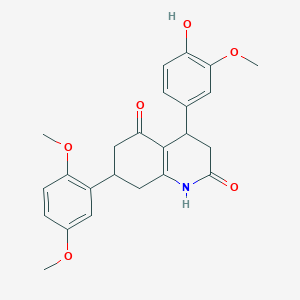 molecular formula C24H25NO6 B4263368 7-(2,5-dimethoxyphenyl)-4-(4-hydroxy-3-methoxyphenyl)-4,6,7,8-tetrahydro-2,5(1H,3H)-quinolinedione 