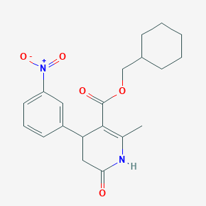 molecular formula C20H24N2O5 B4263377 cyclohexylmethyl 2-methyl-4-(3-nitrophenyl)-6-oxo-1,4,5,6-tetrahydro-3-pyridinecarboxylate 