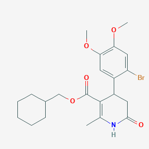 cyclohexylmethyl 4-(2-bromo-4,5-dimethoxyphenyl)-2-methyl-6-oxo-1,4,5,6-tetrahydro-3-pyridinecarboxylate