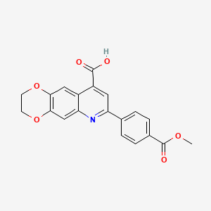 molecular formula C20H15NO6 B4263401 7-[4-(methoxycarbonyl)phenyl]-2,3-dihydro[1,4]dioxino[2,3-g]quinoline-9-carboxylic acid 