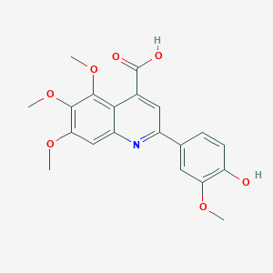 molecular formula C20H19NO7 B4263405 2-(4-hydroxy-3-methoxyphenyl)-5,6,7-trimethoxy-4-quinolinecarboxylic acid 